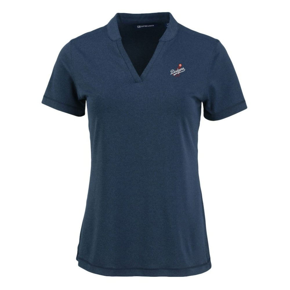 Los Angeles Dodgers Cutter & Buck Women's Forge Stretch Blade DryTec V-Neck Polo Discount