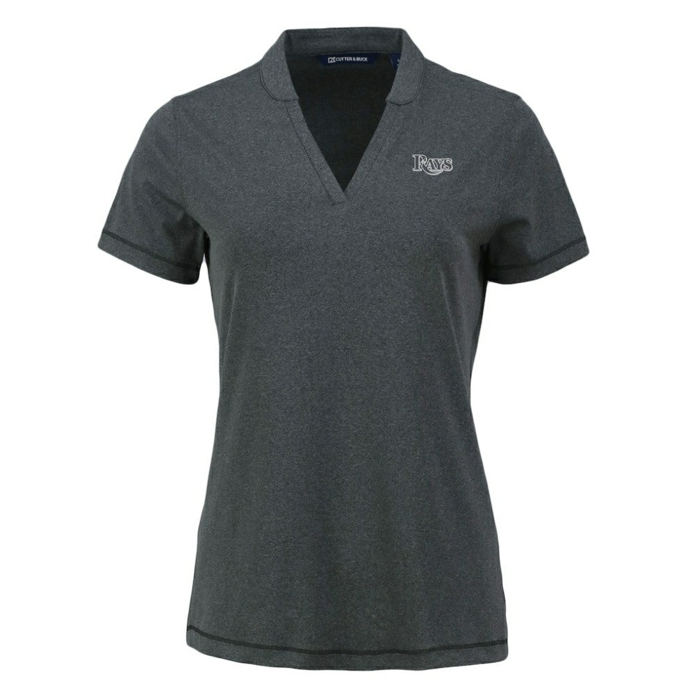 Tampa Bay Rays Cutter & Buck Women's Forge Stretch Blade DryTec V-Neck Polo Sale