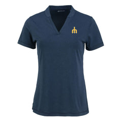 Seattle Mariners Cutter & Buck Women's Forge Stretch Blade DryTec V-Neck Polo Outlet