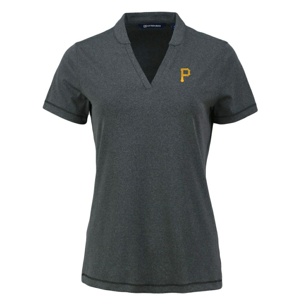 Pittsburgh Pirates Cutter & Buck Women's Forge Stretch Blade DryTec V-Neck Polo for sale