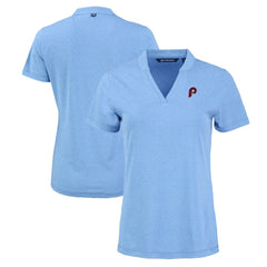 Philadelphia Phillies Cutter & Buck Women's Forge Stretch Blade DryTec V-Neck Polo Online