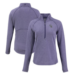 Colorado Rockies Cutter & Buck Women's Peshastin Eco Fleece Recycled Raglan Half-Zip Top Discount