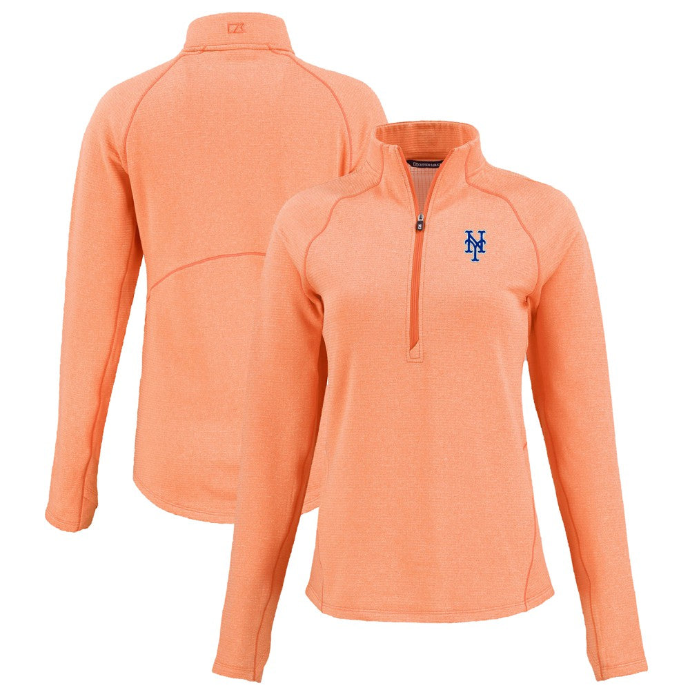 New York Mets Cutter & Buck Women's Peshastin Eco Fleece Recycled Raglan Half-Zip Top Discount
