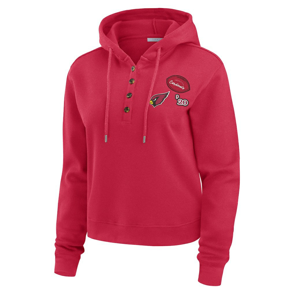 Arizona Cardinals WEAR by Erin Andrews Women's Plus Size Waffle Hoodie Pullover Top - Cardinal - NFL