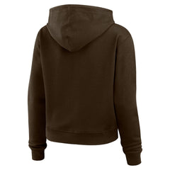 Cleveland Browns WEAR by Erin Andrews Women's Plus Size Waffle Hoodie Pullover Top - Brown - NFL
