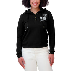 Las Vegas Raiders WEAR by Erin Andrews Women's Plus Size Waffle Hoodie Pullover Top - Black - NFL