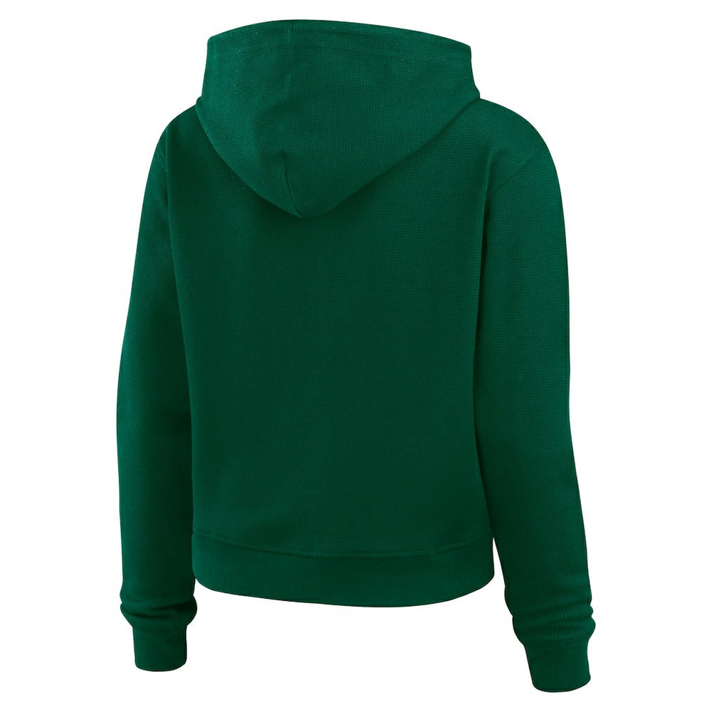 New York Jets WEAR by Erin Andrews Women's Plus Size Waffle Hoodie Pullover Top - Green - NFL