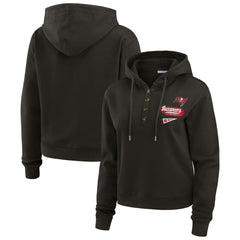 Tampa Bay Buccaneers WEAR by Erin Andrews Women's Plus Size Waffle Hoodie Pullover Top - Pewter - NFL
