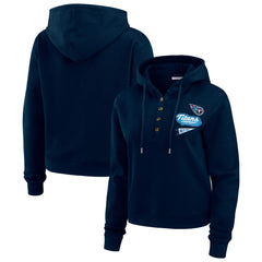 Tennessee Titans WEAR by Erin Andrews Women's Plus Size Waffle Hoodie Pullover Top - Navy - NFL