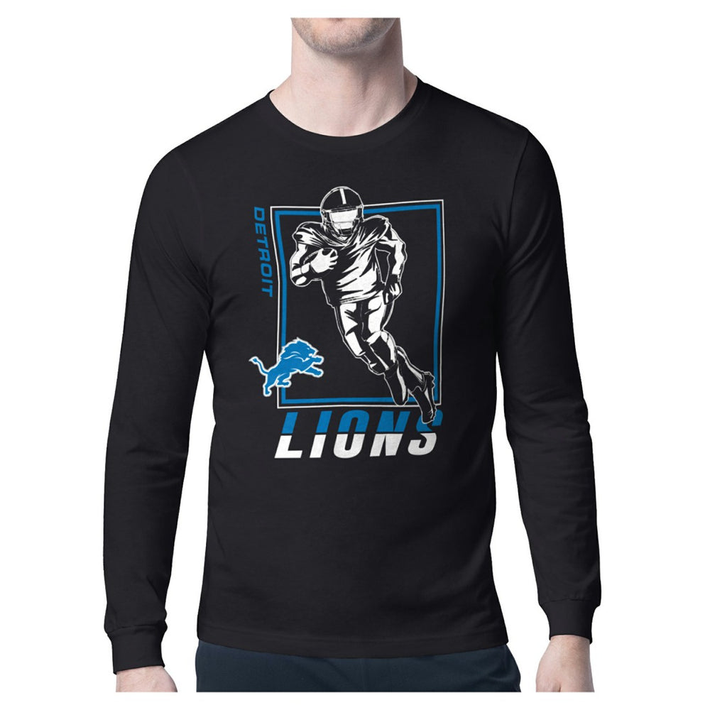 Detroit Lions Starter Player Grid Graphic Long Sleeve T-Shirt - Black - NFL