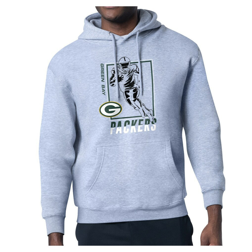 Green Bay Packers Starter Player Grid Pullover Hoodie - Heather Gray - NFL