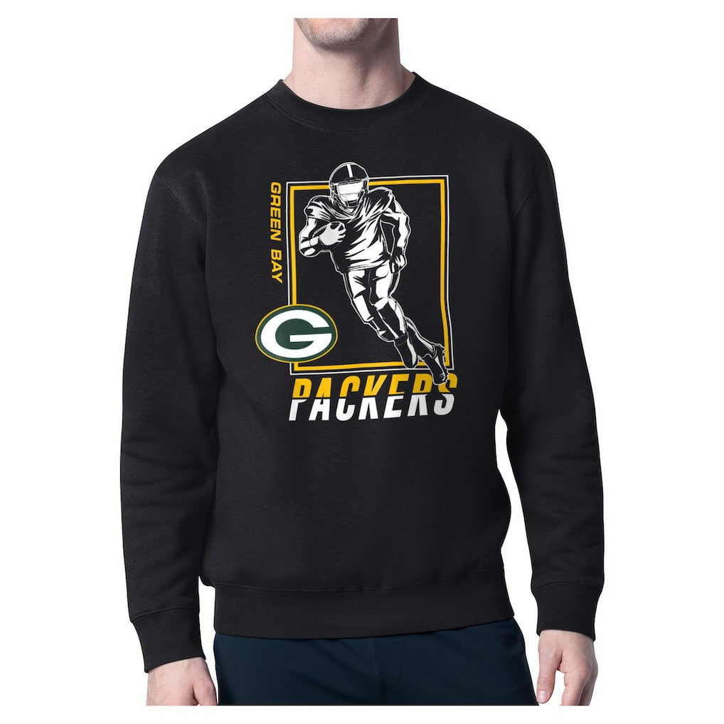 Green Bay Packers Starter Player Grid Pullover Sweatshirt - Black - NFL