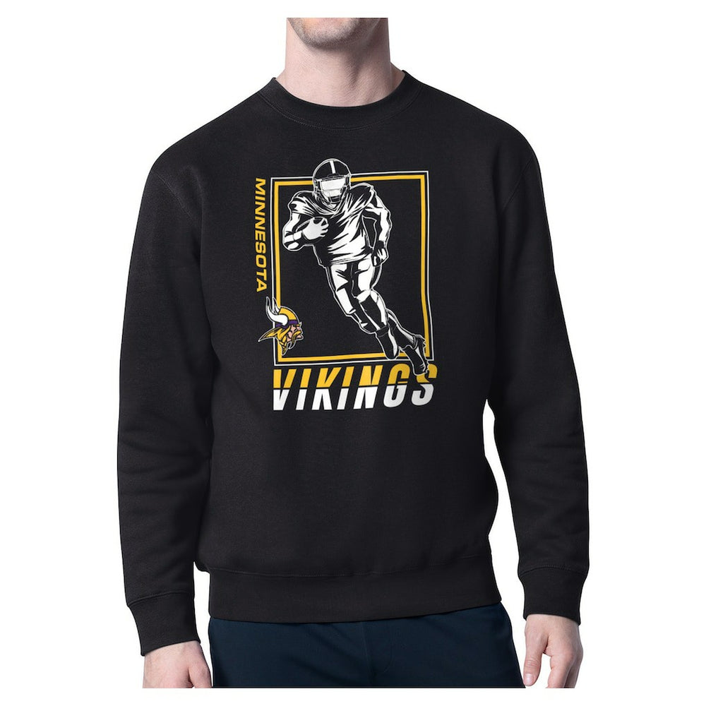 Minnesota Vikings Starter Player Grid Pullover Sweatshirt - Black - NFL