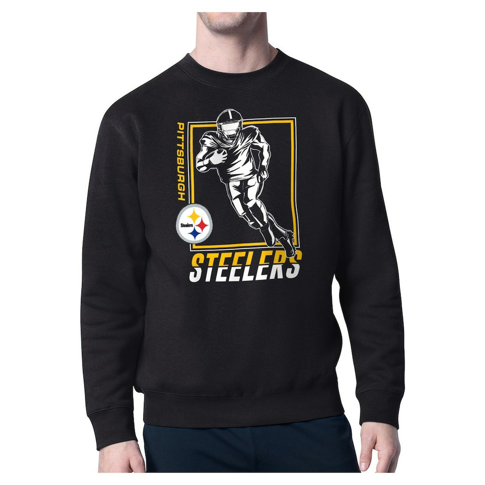 Pittsburgh Steelers Starter Player Grid Pullover Sweatshirt - Black - NFL