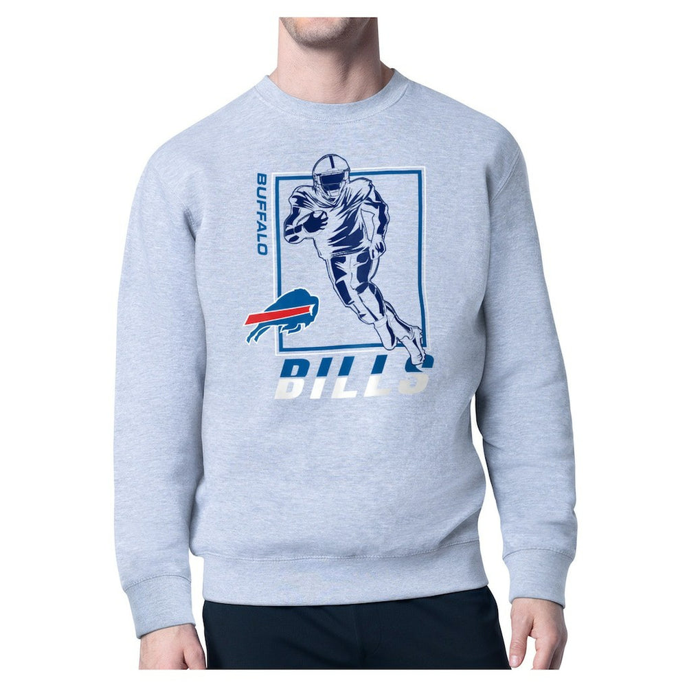 Buffalo Bills Starter Player Grid Pullover Sweatshirt - Heather Gray - NFL