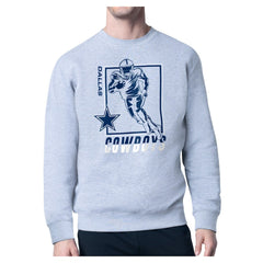 Dallas Cowboys Starter Player Grid Pullover Sweatshirt - Heather Gray - NFL