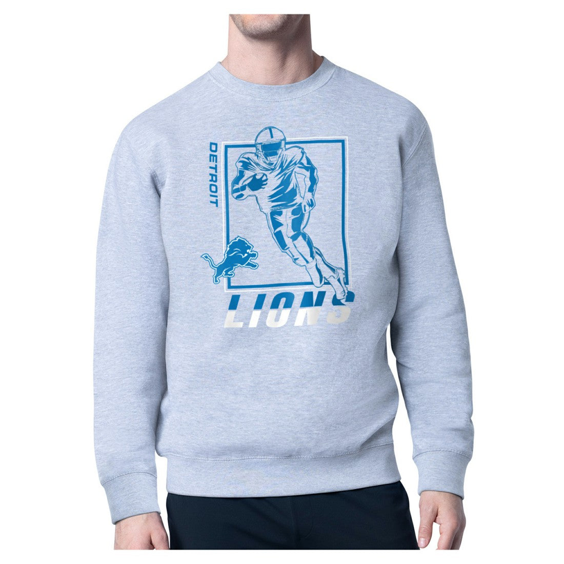 Detroit Lions Starter Player Grid Pullover Sweatshirt - Heather Gray - NFL
