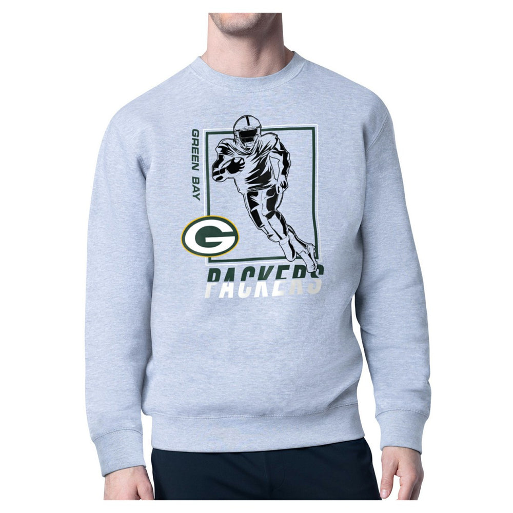 Green Bay Packers Starter Player Grid Pullover Sweatshirt - Heather Gray - NFL