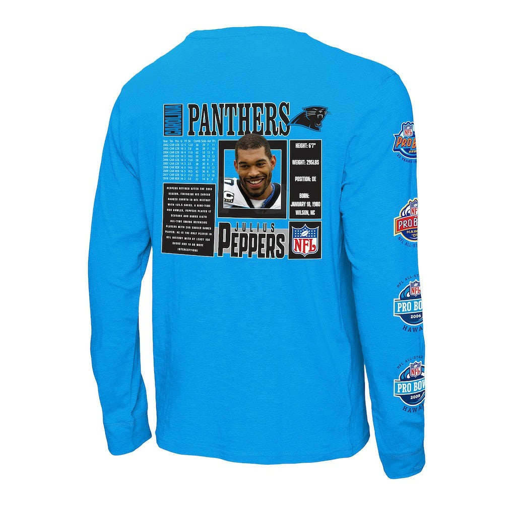 Julius Peppers Carolina Panthers Pro Bowl Long Sleeve T-Shirt – Blue - Mitchell & Ness