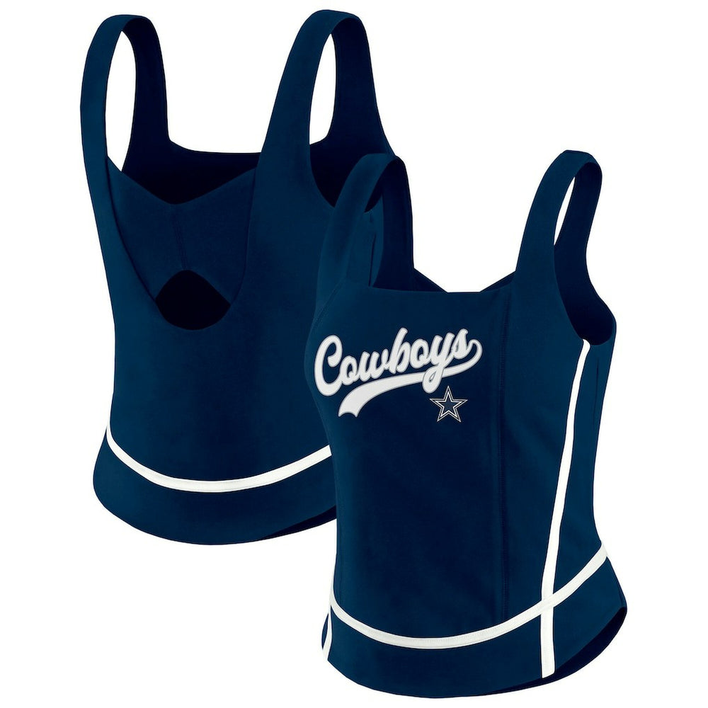 Dallas Cowboys WEAR by Erin Andrews Women's Square Neck Tank Top - Navy - NFL