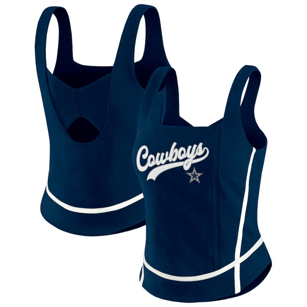 Dallas Cowboys WEAR by Erin Andrews Women's Square Neck Tank Top - Navy - NFL