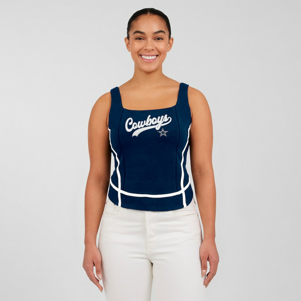 Dallas Cowboys WEAR by Erin Andrews Women's Square Neck Tank Top - Navy - NFL