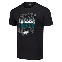 Philadelphia Eagles Starter Four Team Name Logo T-Shirt - Black - NFL