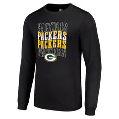 Green Bay Packers Starter Team Name Graphic Long Sleeve T-Shirt - Black - NFL