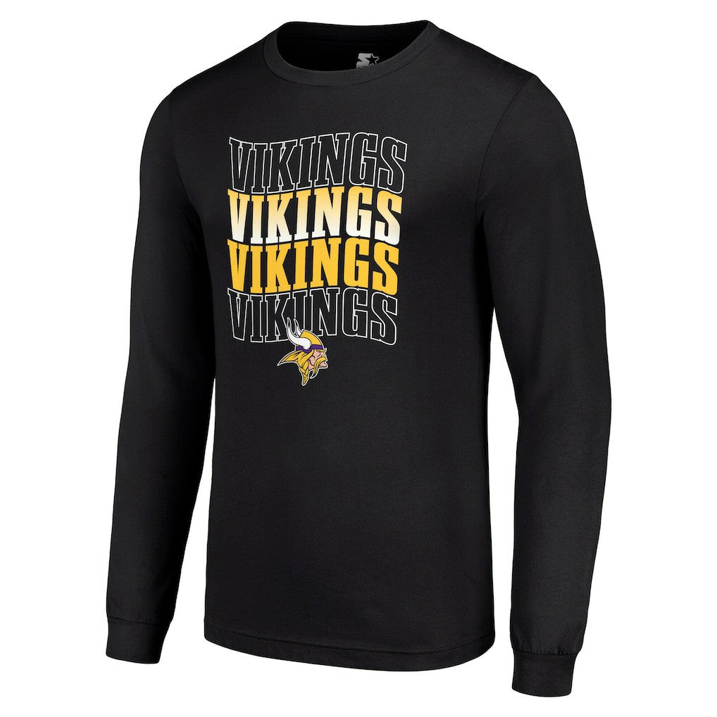 Minnesota Vikings Starter Team Name Graphic Long Sleeve T-Shirt - Black - NFL