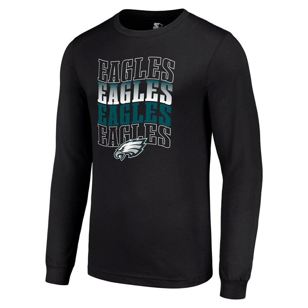 Philadelphia Eagles Starter Team Name Graphic Long Sleeve T-Shirt - Black - NFL