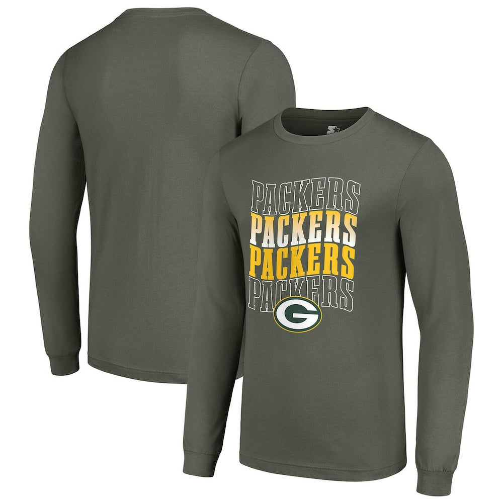 Green Bay Packers Starter Team Name Graphic Long Sleeve T-Shirt - Olive - NFL