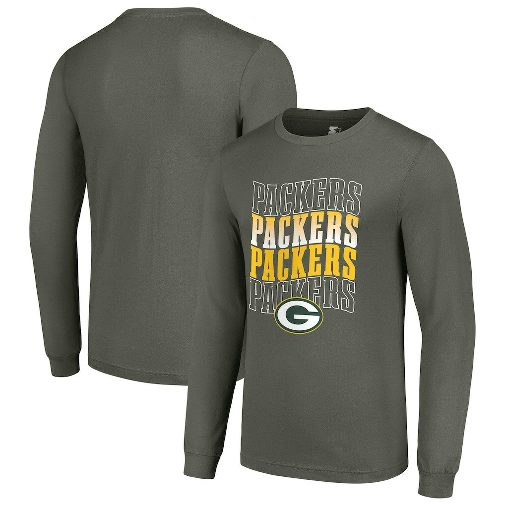 Green Bay Packers Starter Team Name Graphic Long Sleeve T-Shirt - Olive - NFL