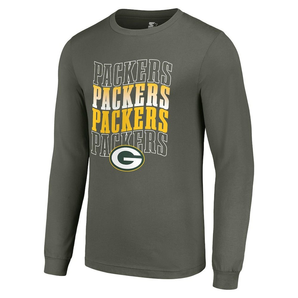 Green Bay Packers Starter Team Name Graphic Long Sleeve T-Shirt - Olive - NFL