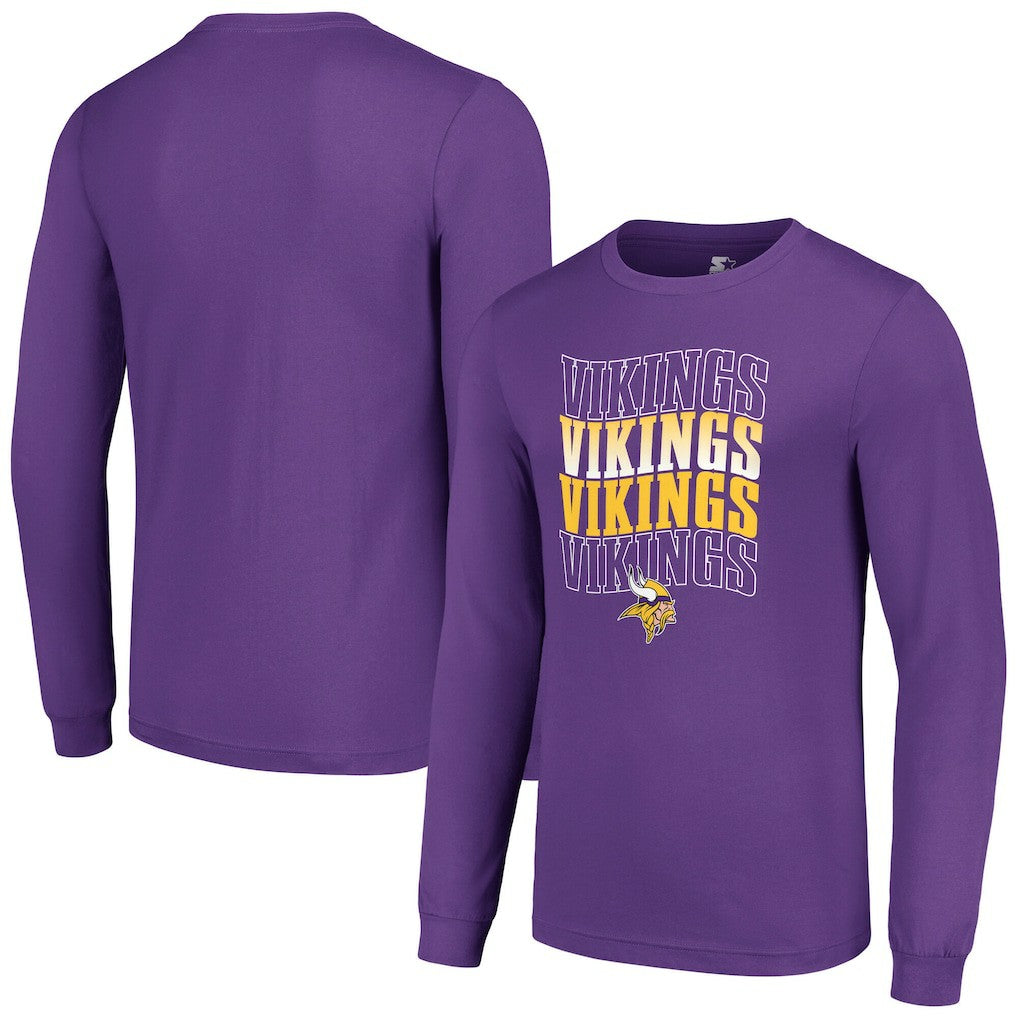 Minnesota Vikings Starter Team Name Graphic Long Sleeve T-Shirt - Purple - NFL