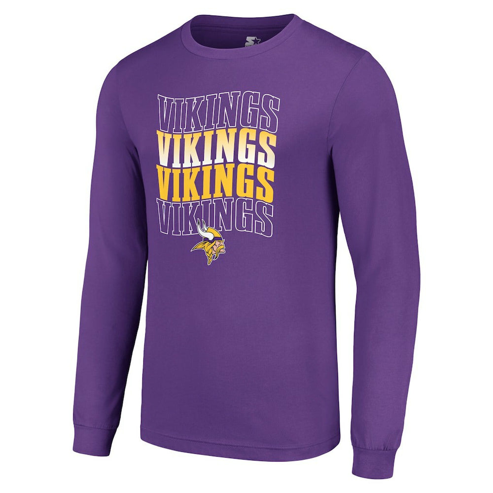 Minnesota Vikings Starter Team Name Graphic Long Sleeve T-Shirt - Purple - NFL
