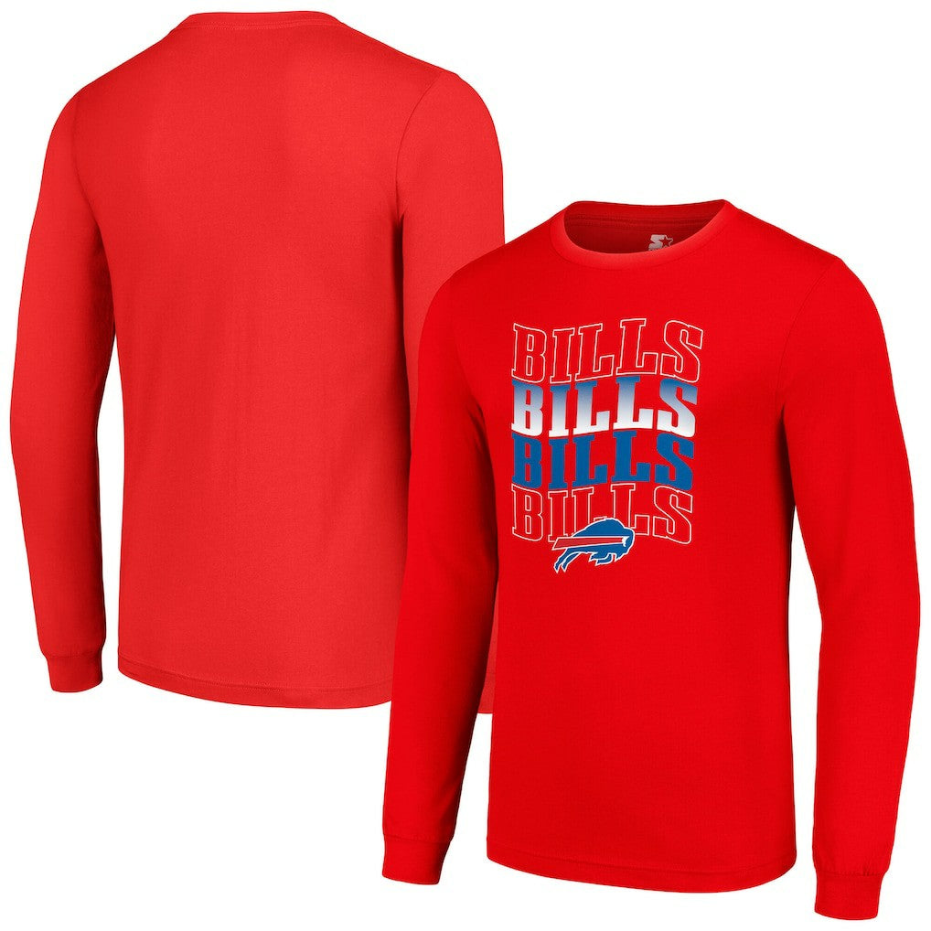 Buffalo Bills Starter Team Name Graphic Long Sleeve T-Shirt - Red - NFL