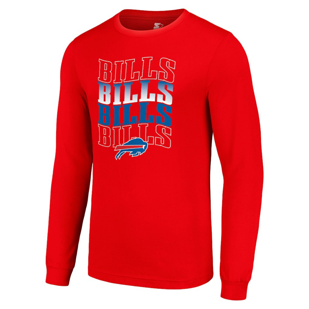 Buffalo Bills Starter Team Name Graphic Long Sleeve T-Shirt - Red - NFL