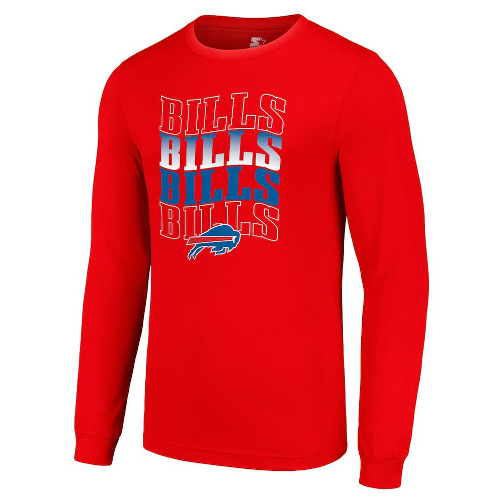 Buffalo Bills Starter Team Name Graphic Long Sleeve T-Shirt - Red - NFL