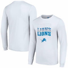 Detroit Lions Starter Team Name Graphic Long Sleeve T-Shirt - White - NFL