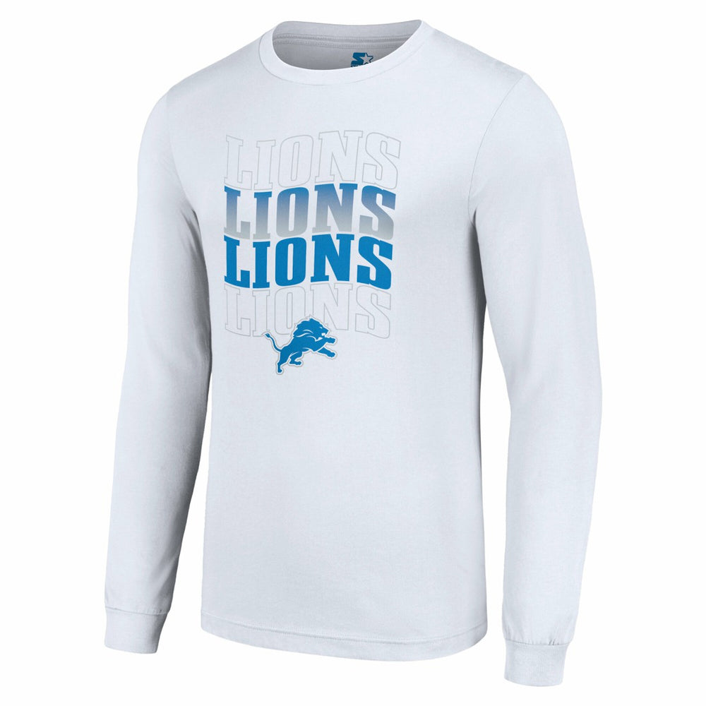Detroit Lions Starter Team Name Graphic Long Sleeve T-Shirt - White - NFL