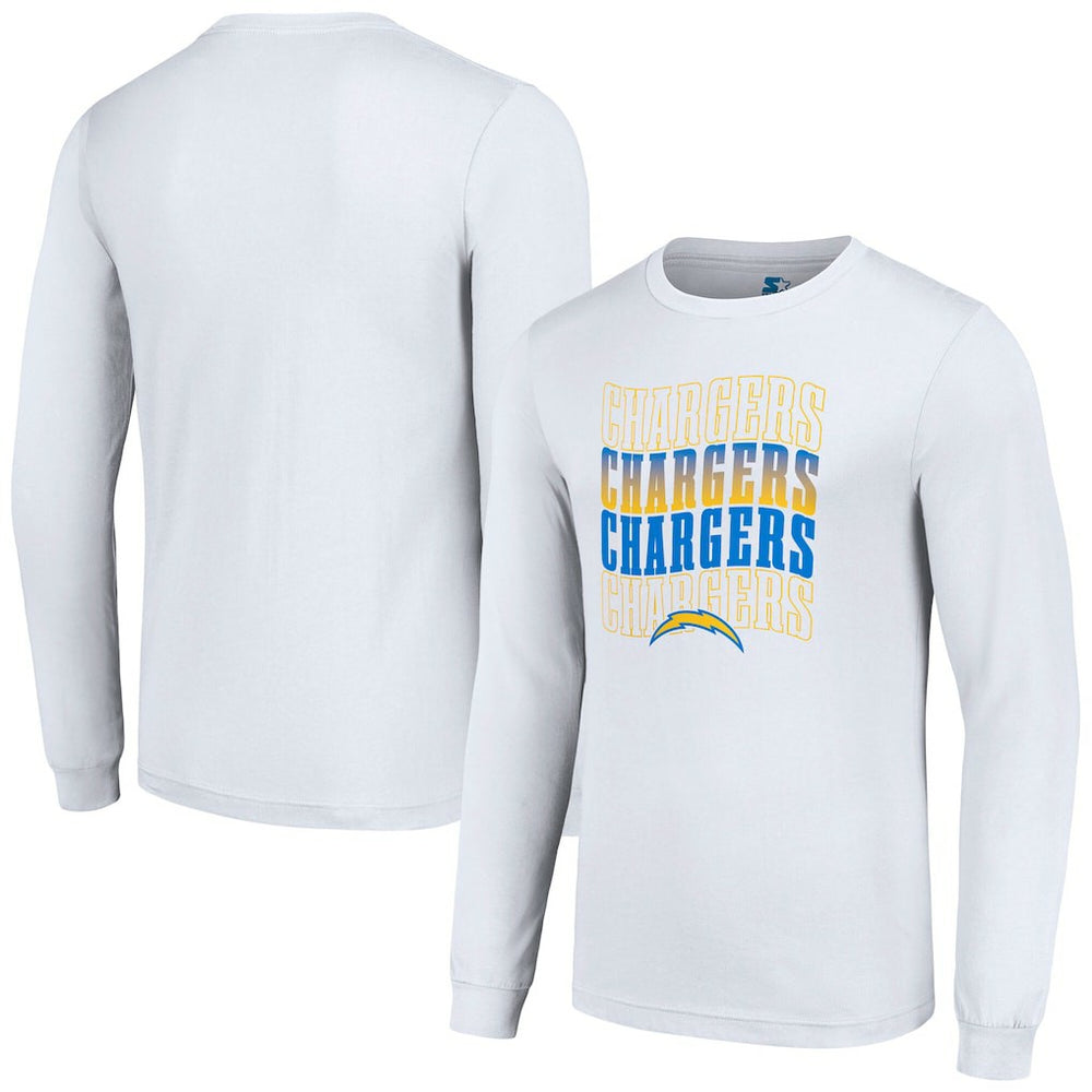 Los Angeles Chargers Starter Team Name Graphic Long Sleeve T-Shirt - White - NFL