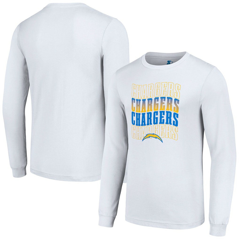 Los Angeles Chargers Starter Team Name Graphic Long Sleeve T-Shirt - White - NFL