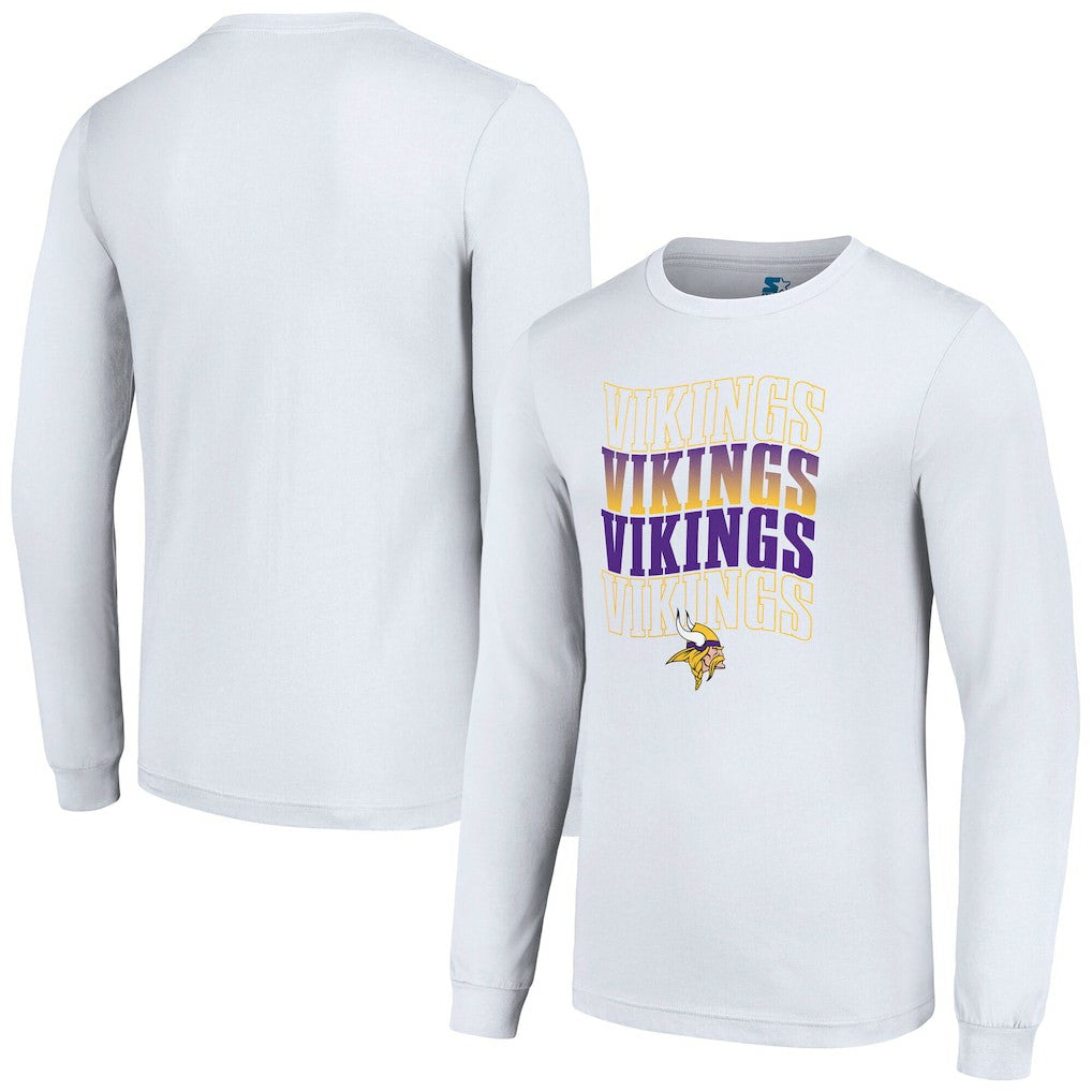 Minnesota Vikings Starter Team Name Graphic Long Sleeve T-Shirt - White - NFL