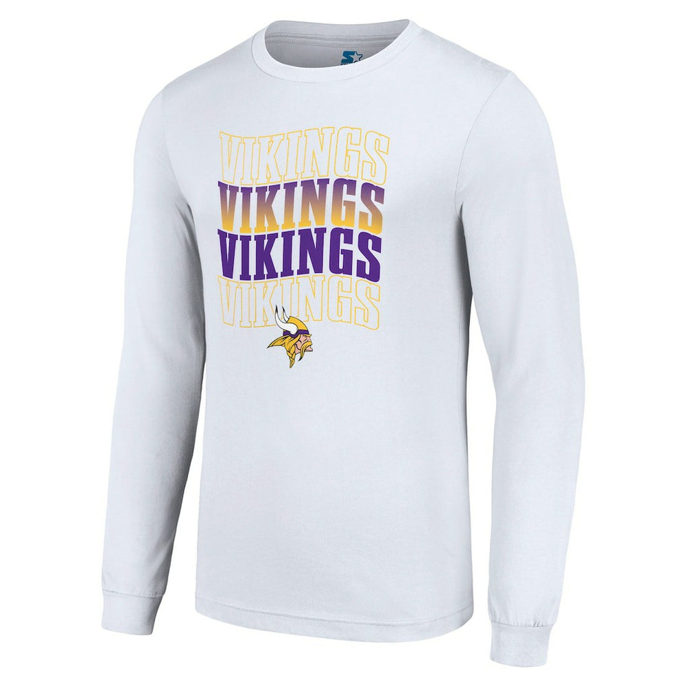 Minnesota Vikings Starter Team Name Graphic Long Sleeve T-Shirt - White - NFL
