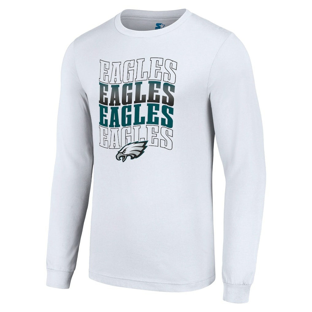 Philadelphia Eagles Starter Team Name Graphic Long Sleeve T-Shirt - White - NFL