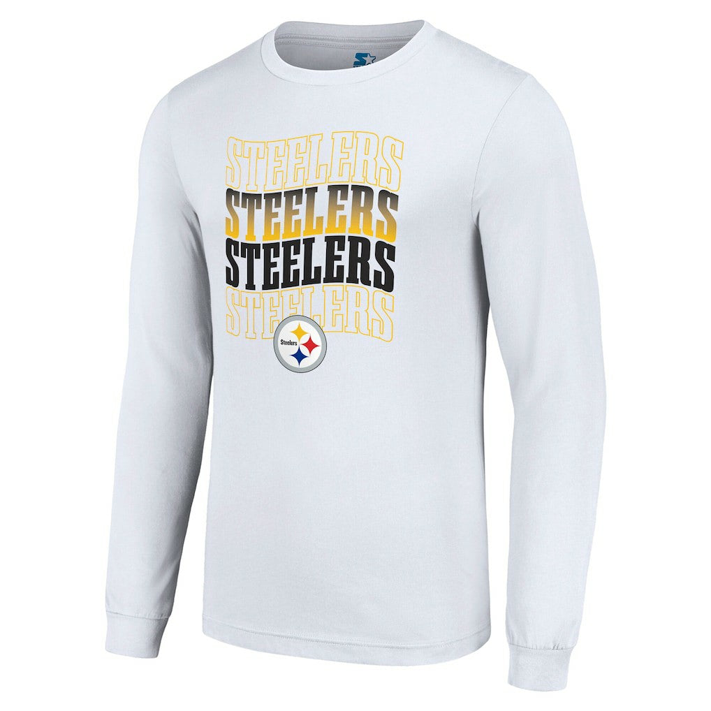 Pittsburgh Steelers Starter Team Name Graphic Long Sleeve T-Shirt - White - NFL