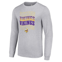 Minnesota Vikings Starter Team Name Graphic Long Sleeve T-Shirt - Heather Gray - NFL