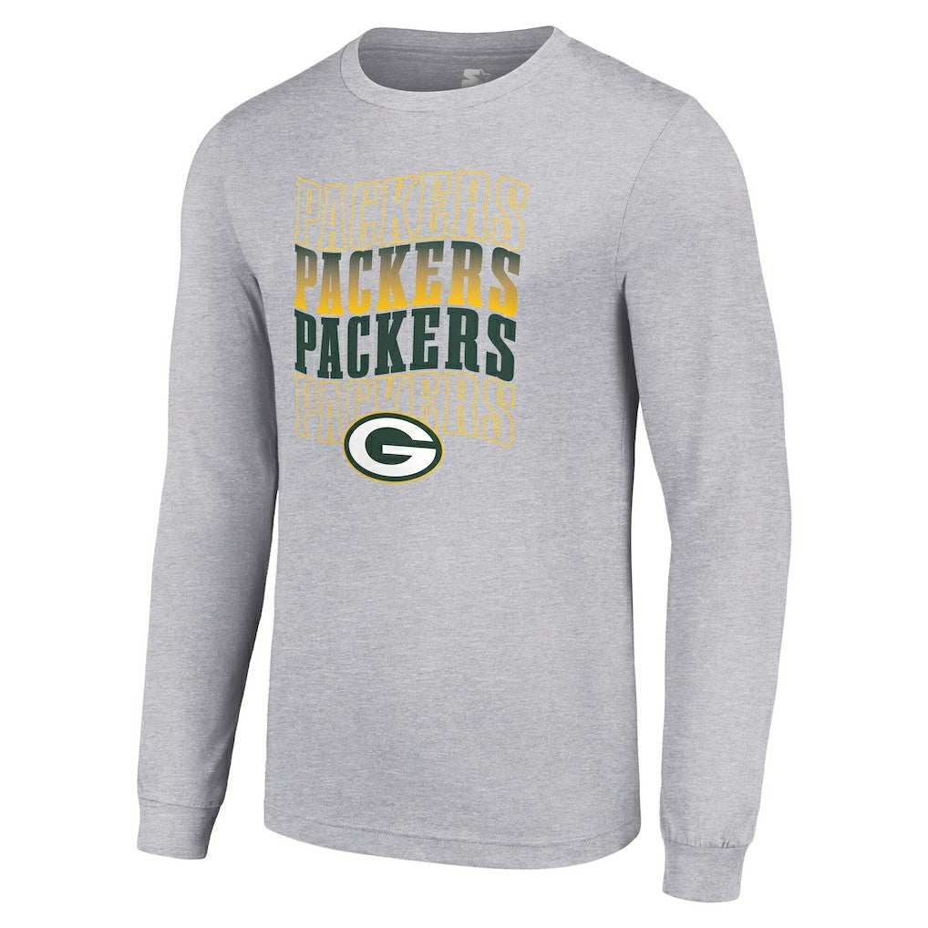 Green Bay Packers Starter Team Name Graphic Long Sleeve T-Shirt - Heather Gray - NFL
