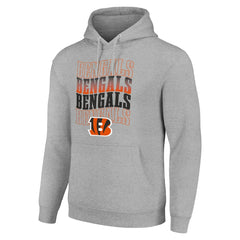 Cincinnati Bengals Starter Four Team Name Logo Fleece Pullover Hoodie - Heather Gray - NFL