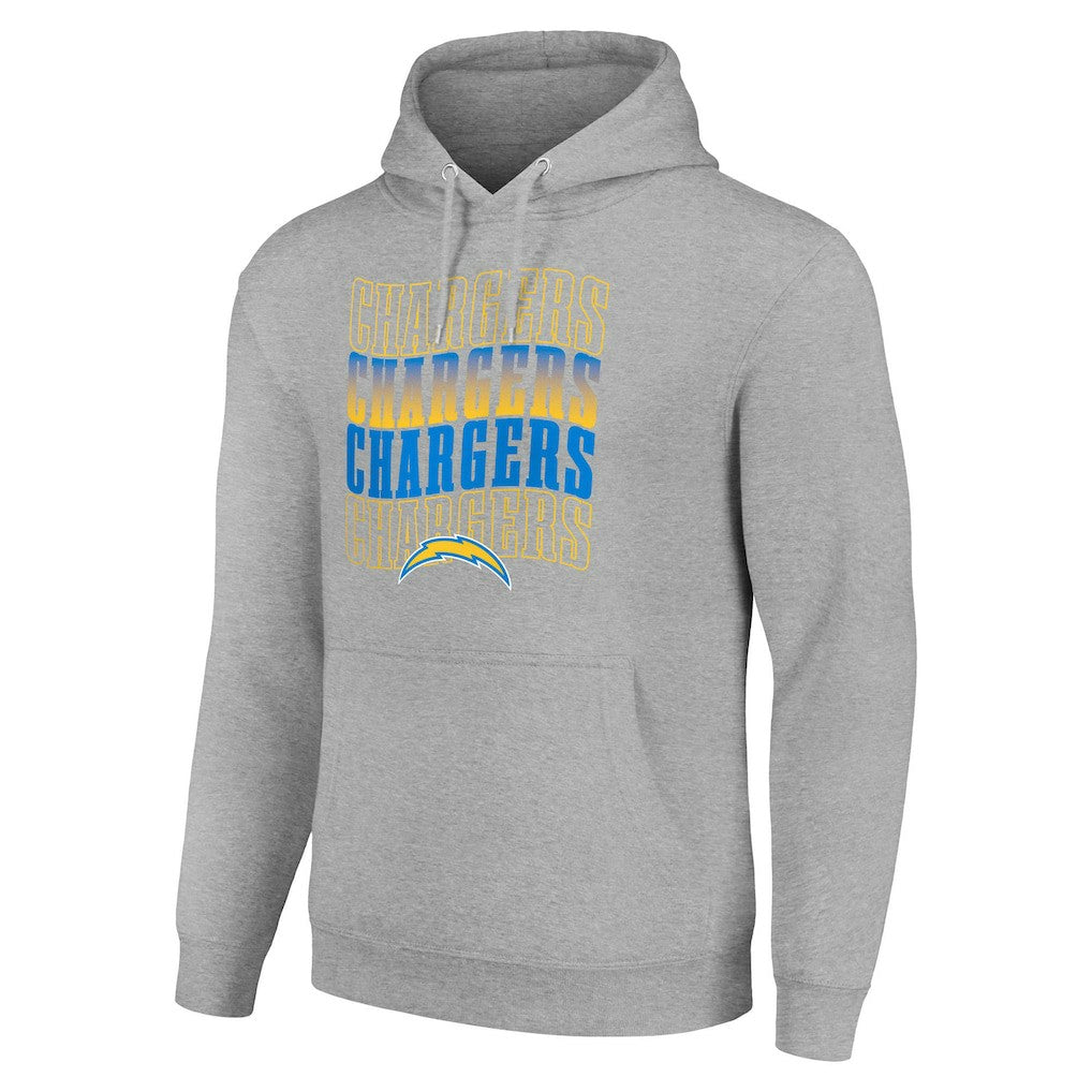 Los Angeles Chargers Starter Four Team Name Logo Fleece Pullover Hoodie - Heather Gray - NFL